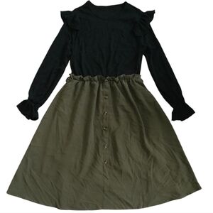 One-Piece Black & Green Dress